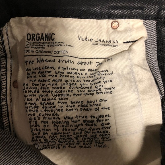 NUDIE JEANS WAXED BLACK THINN FINN Size: W:32 L:34 - Picture 2 of 4